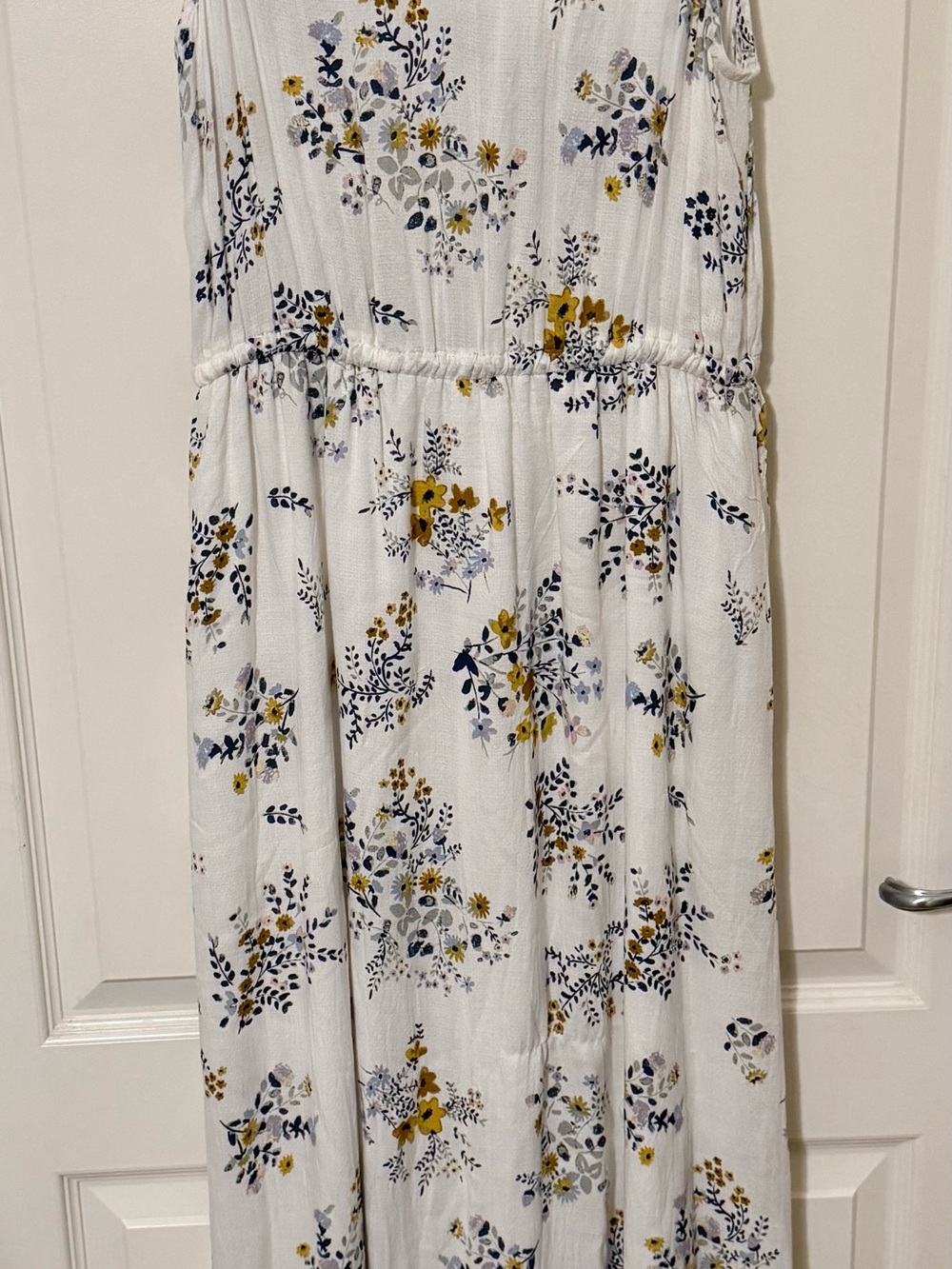 Lucky Brand White Floral Slip Dress with Yellow & Navy Prints - Picture 5 of 7
